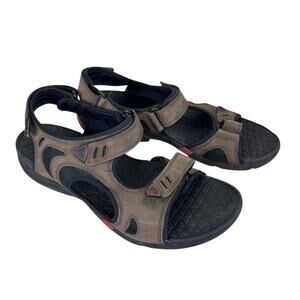 Clarks Outdoor Wave Walk Zone Brown Adjustable Strap Fishermen Sandals Men's 13
